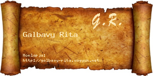 Galbavy Rita névjegykártya